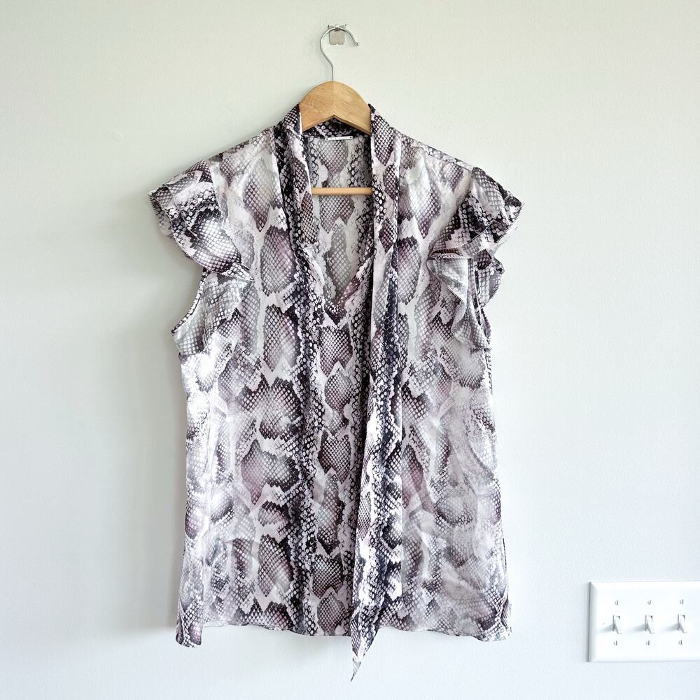 Elie Tahari Bree Silk Shirt Quartz Multi M NWT